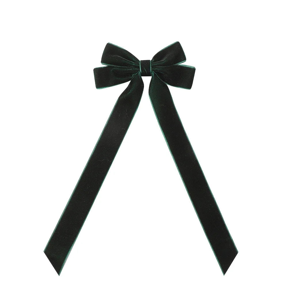 Large Velvet Wedding Long Ribbon Hair Accessory Wine Red 2 / 1Pcs Accessories-L