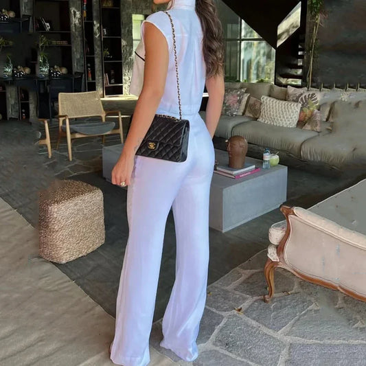 Kontrastierendes Revers Weste Taschen Hose Büro Zweiteiliges Set