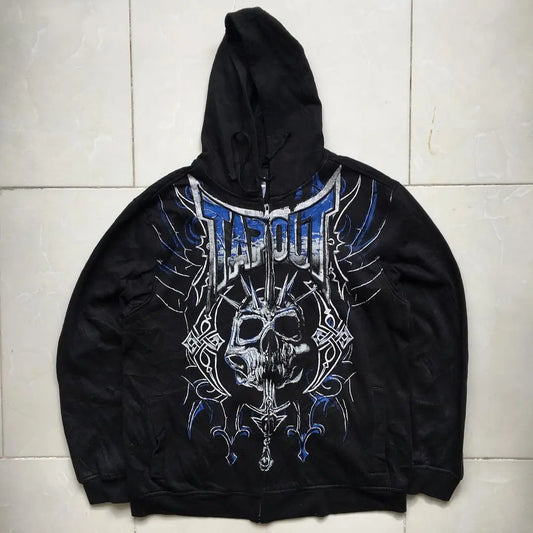Grunge Zip Up Sweatshirt black 1 / M