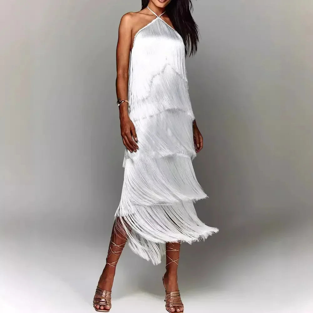 Sleeveless Halter Split Party Dress Partydress-241208