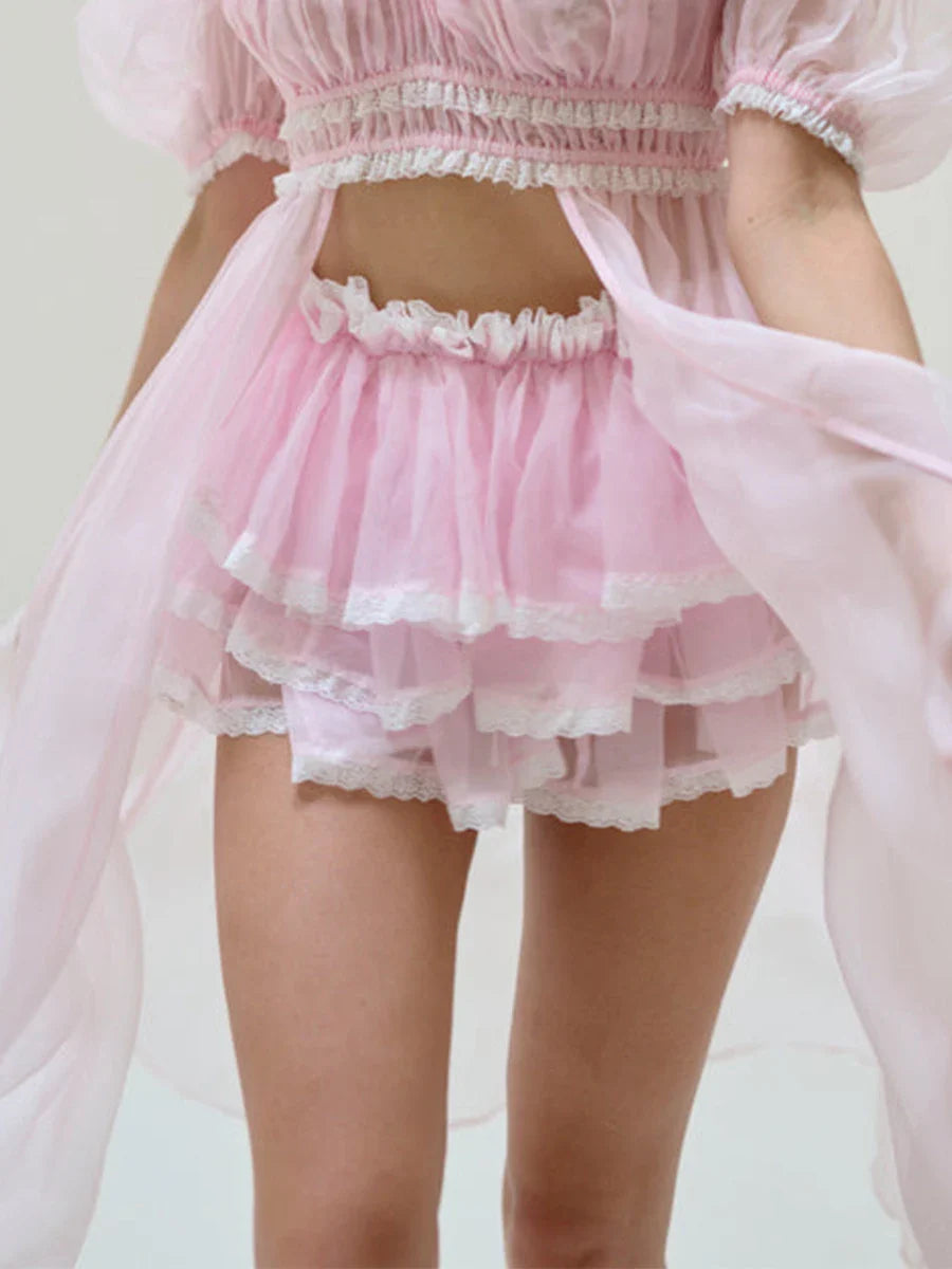 Asymmetrical Lace Patchwork Skirt skirts-250223