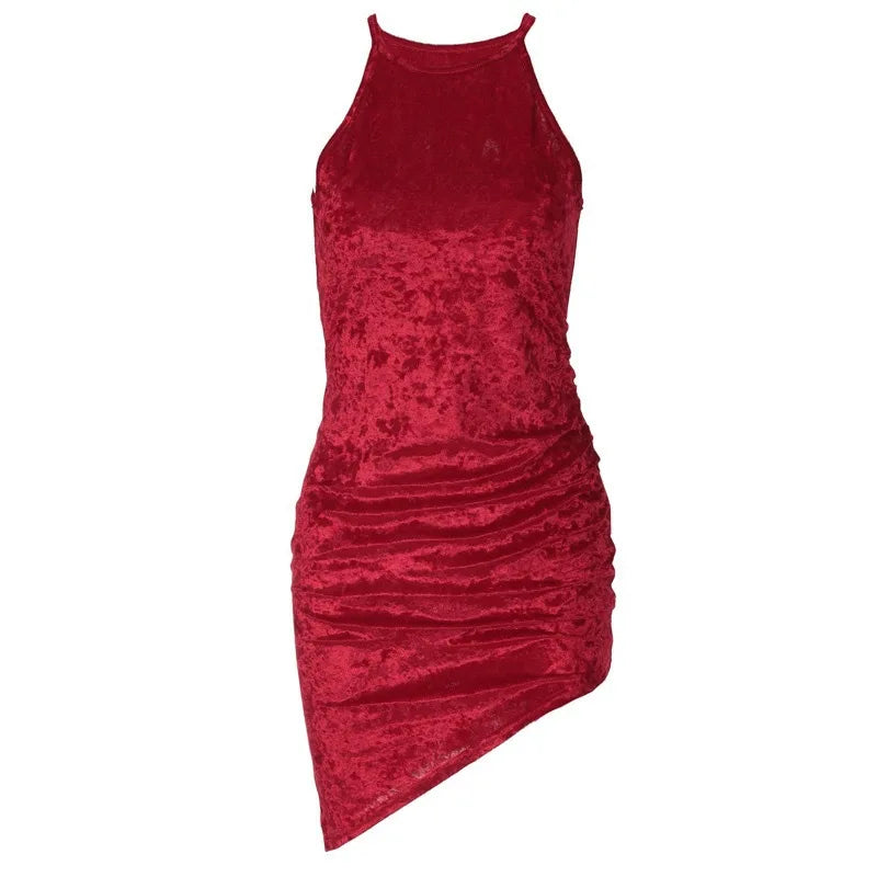 Women’s Elegant Halter Neck Print Bodycon Mini Dress