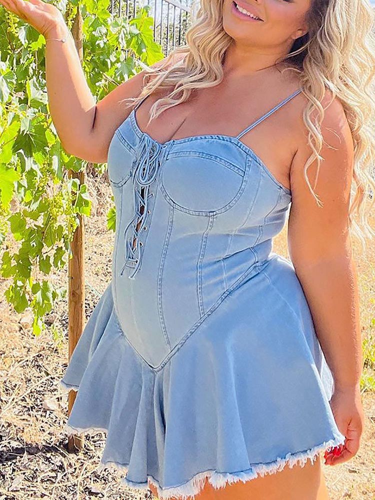 Lace Up Graceful Pu Corset Belt Dresses