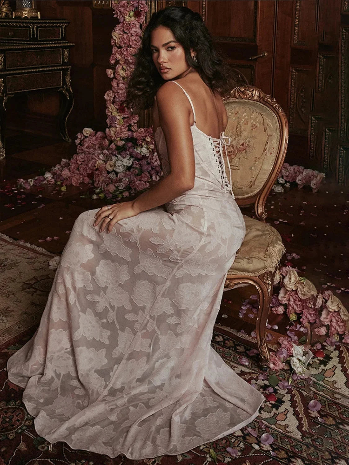 A-line Lace Backless Vacation Dress vacationdress-250223