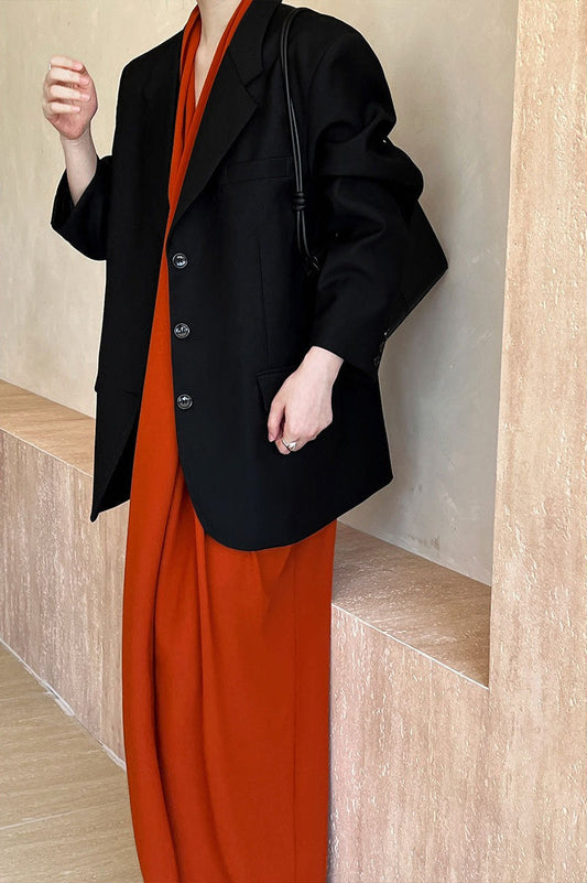 Vintage-Freizeitblazer mit langen Ärmeln