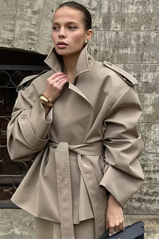Storm Flap Belted Sleek Trench Coat