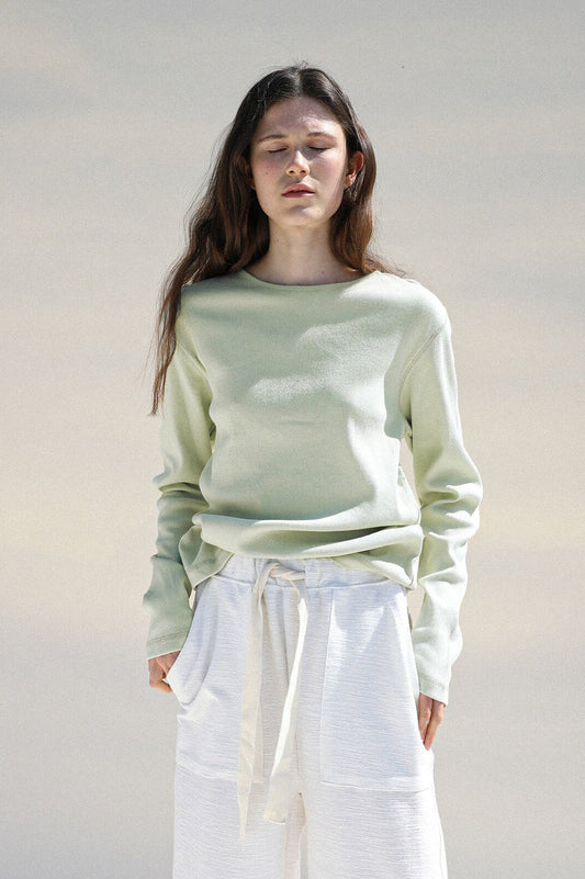 Klassisches Stricktop mit Rundhalsausschnitt