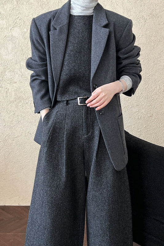 Blazer aus Wollmischung mit lockerer Passform