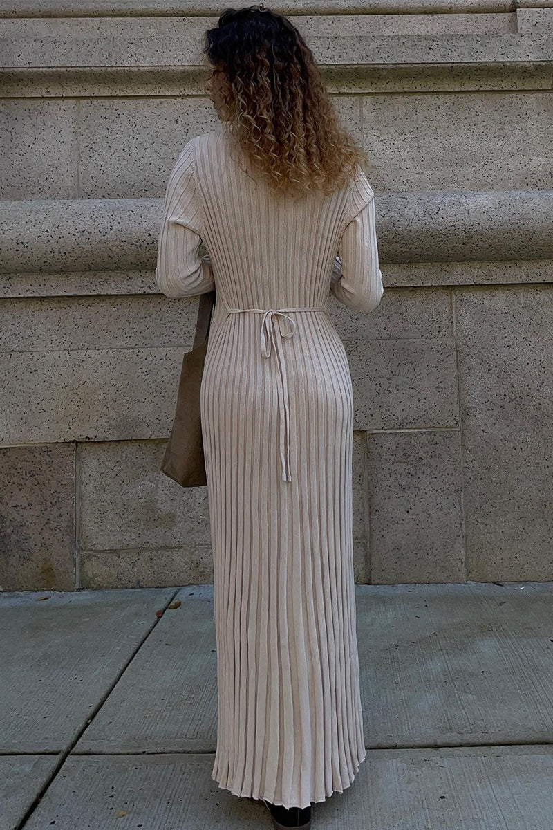 Slim Fit Crew Neck Sweater Dress