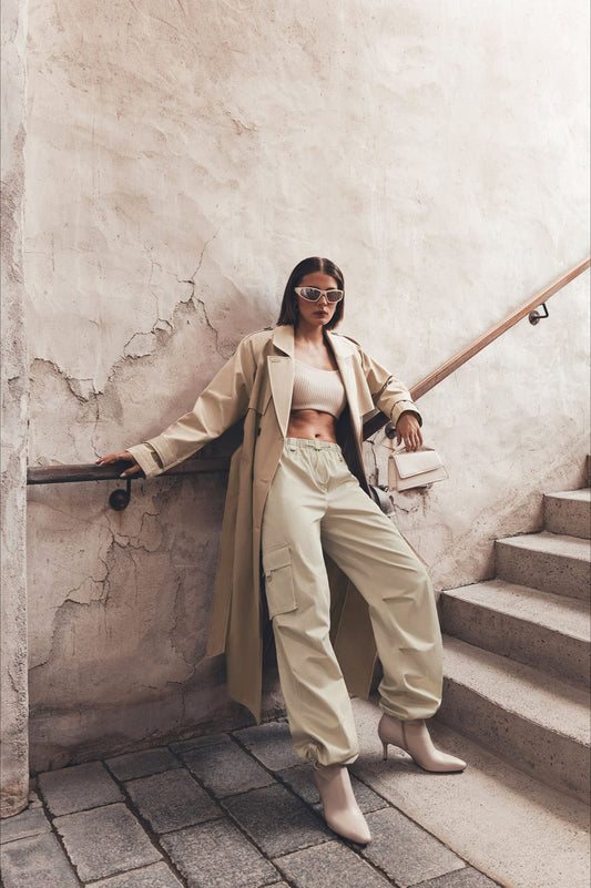 Cargohose mit weitem Bein und Kordelzug