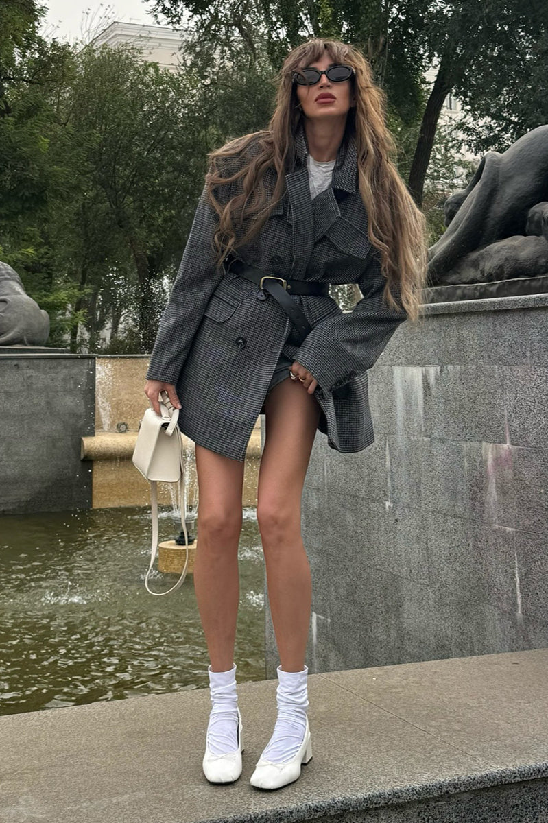 Double Breasted Wool Blazer Coat