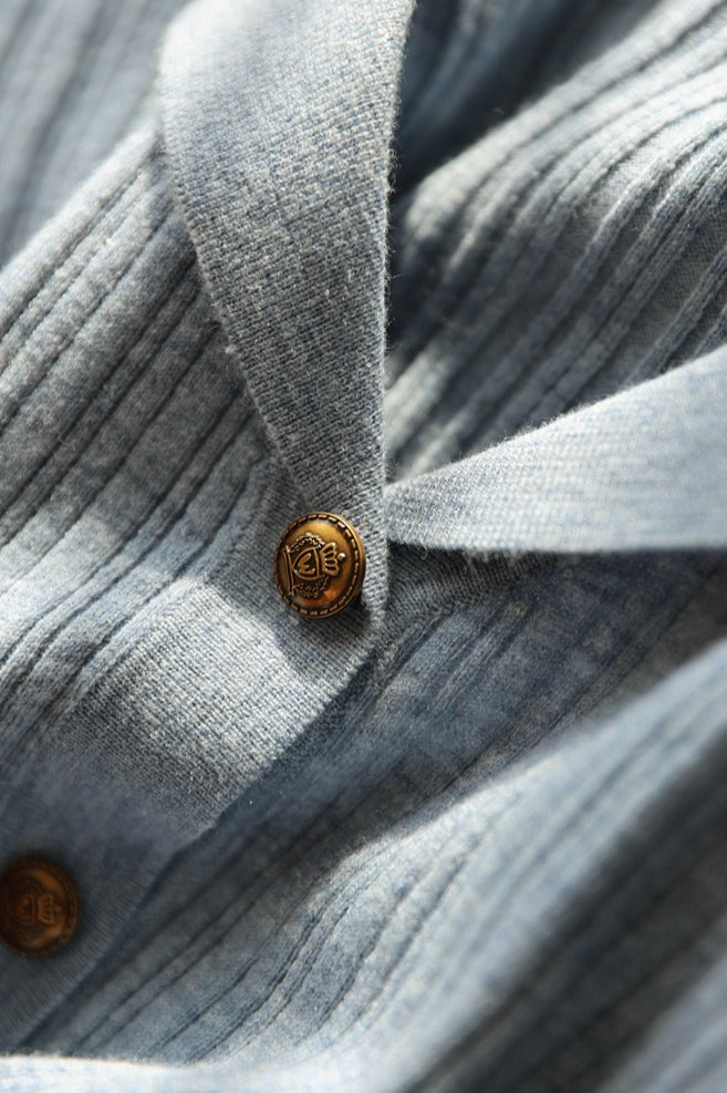 Wool Blend Textured Cardigan