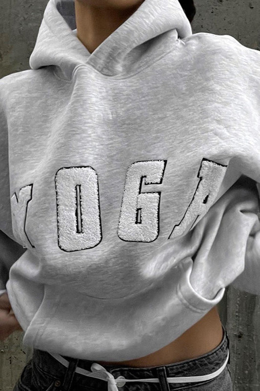 Letter Graphic Oversized Pullover Hoodie