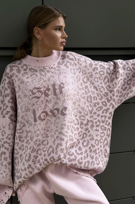 Pullover mit kontrastierendem Buchstabenmuster