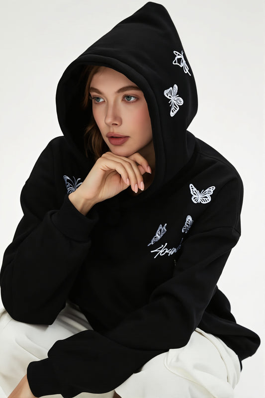 Street Style Butterfly Print Hoodie