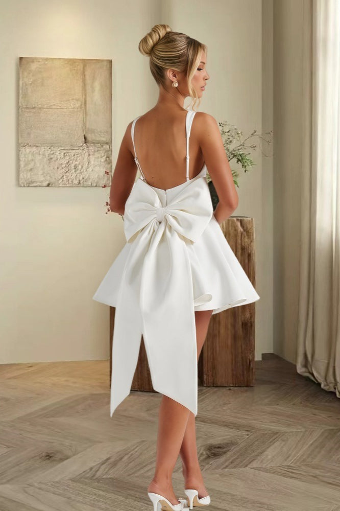 Detachable Bow Corset Mini Party Dress