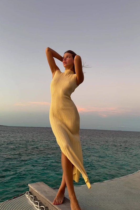 Elegantes Maxikleid aus Rippstrick