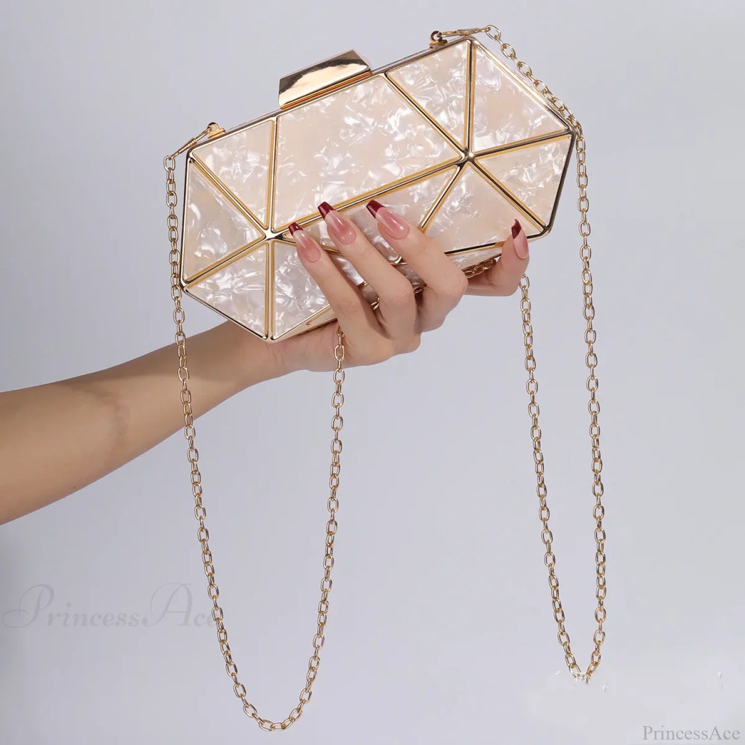 Acrylic Metal Diamond Evening Clutch Crossbody Bag clutchbag-250126