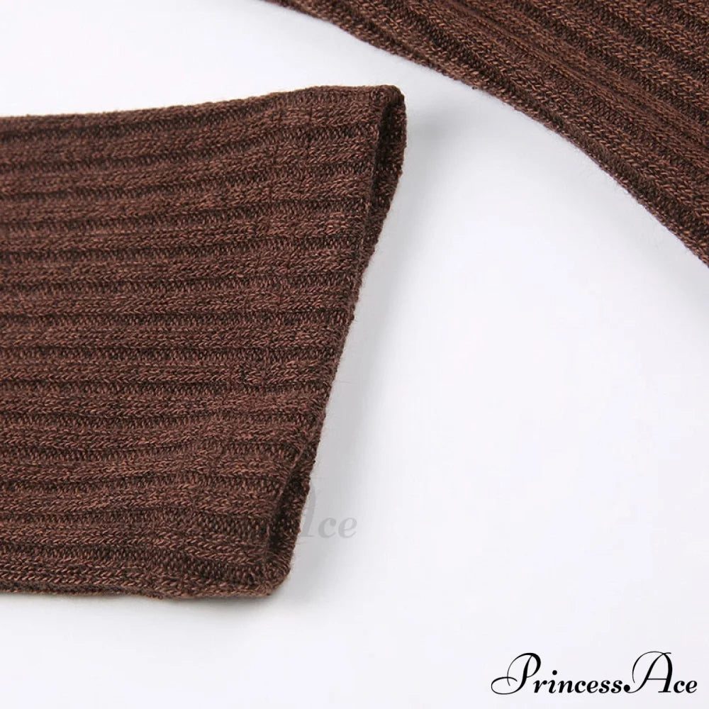 Aesthetic Up Ribbed Lace Arm Patchwork Retro Tops Y2K Skinny Casual Grunge Button Long Fairy Women