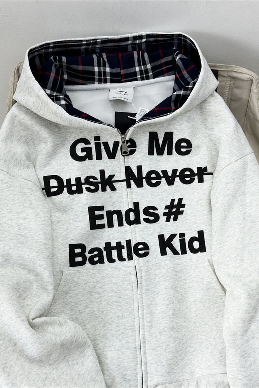 Karierter Cardigan, Lagenlook, lockerer Hoodie