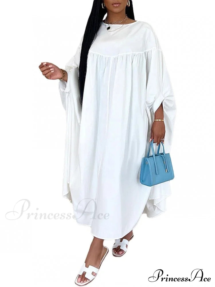 Africain Gown Dashiki Long Boubou Femme Solid Color African With Sleeves