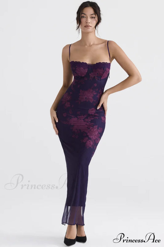 Aiza Lila Stilvolles Blumenkleid