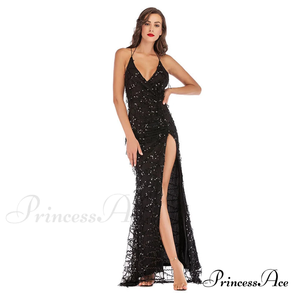 Alese Scroll Sequin Charming Cross Back Mermaid Dress S.o. Long Dresses