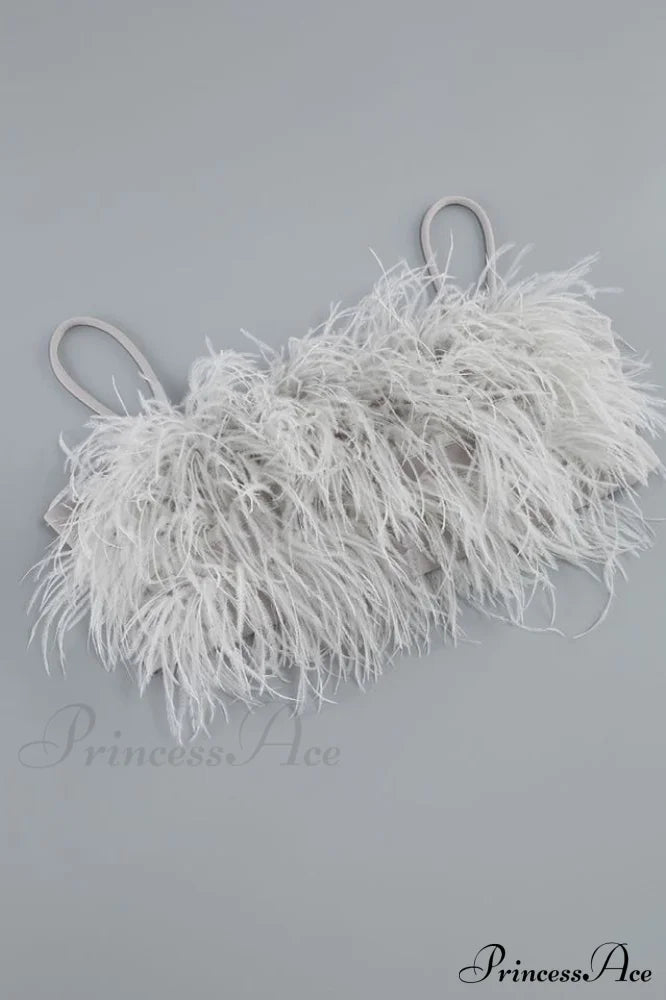 Aleyna Feather Top Charming + Sequin Skirt Set