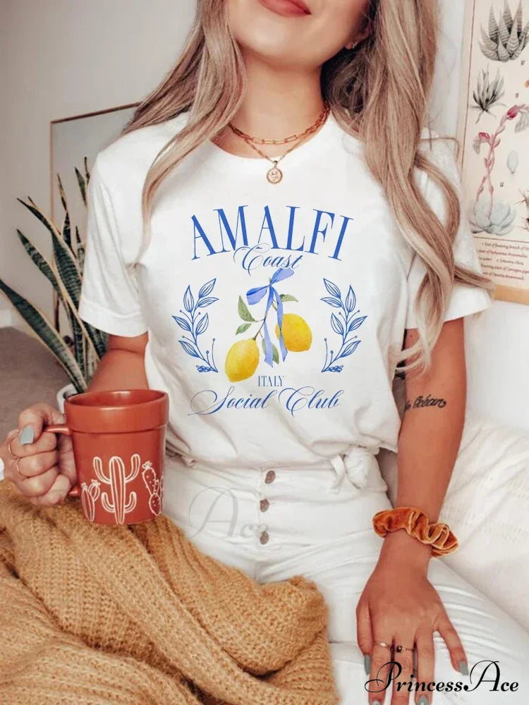 Amalfi Cost Stylish Graphic Tee Letter Printed
