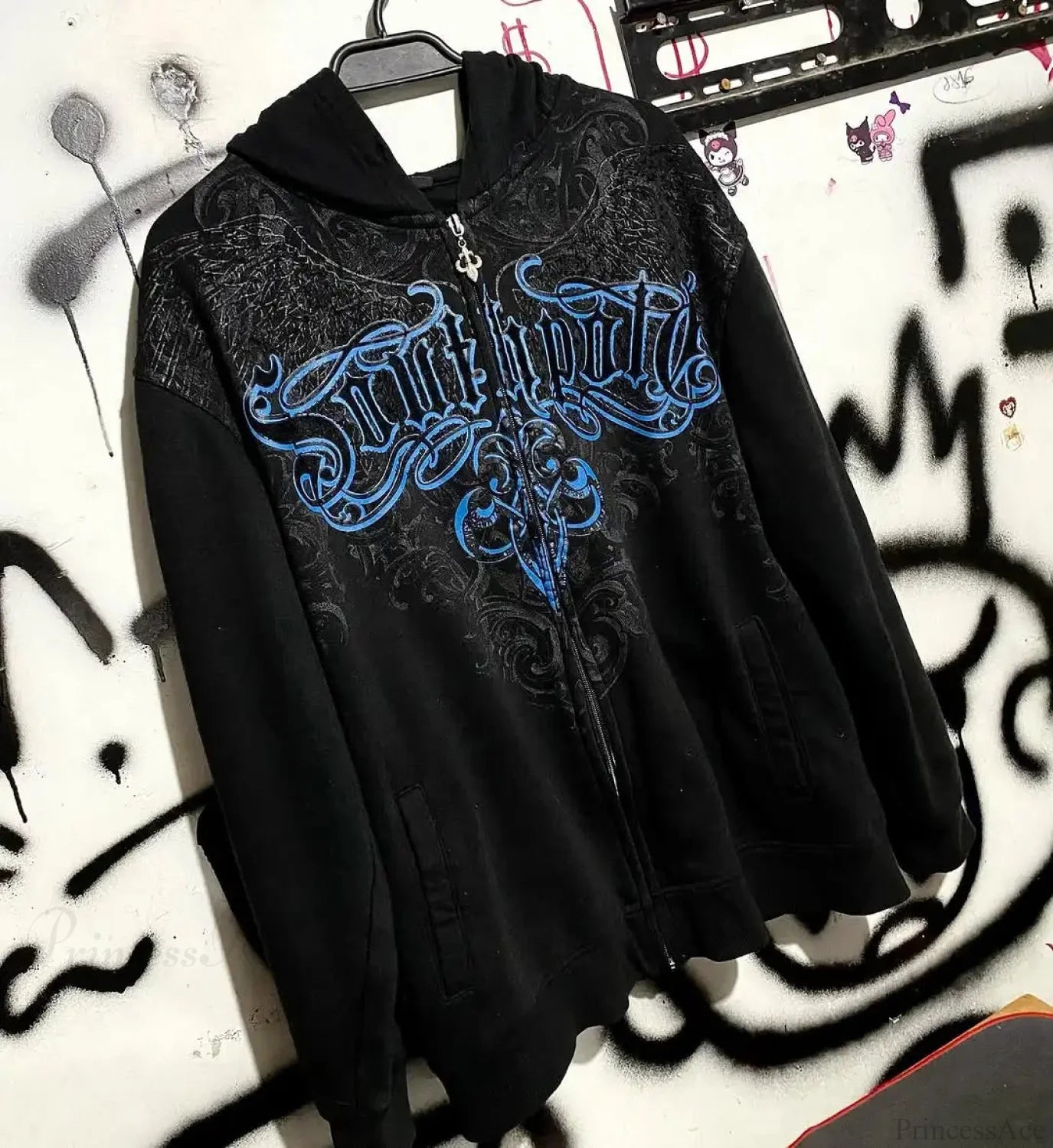 American Gothic Zipper Hoodie black10 / S