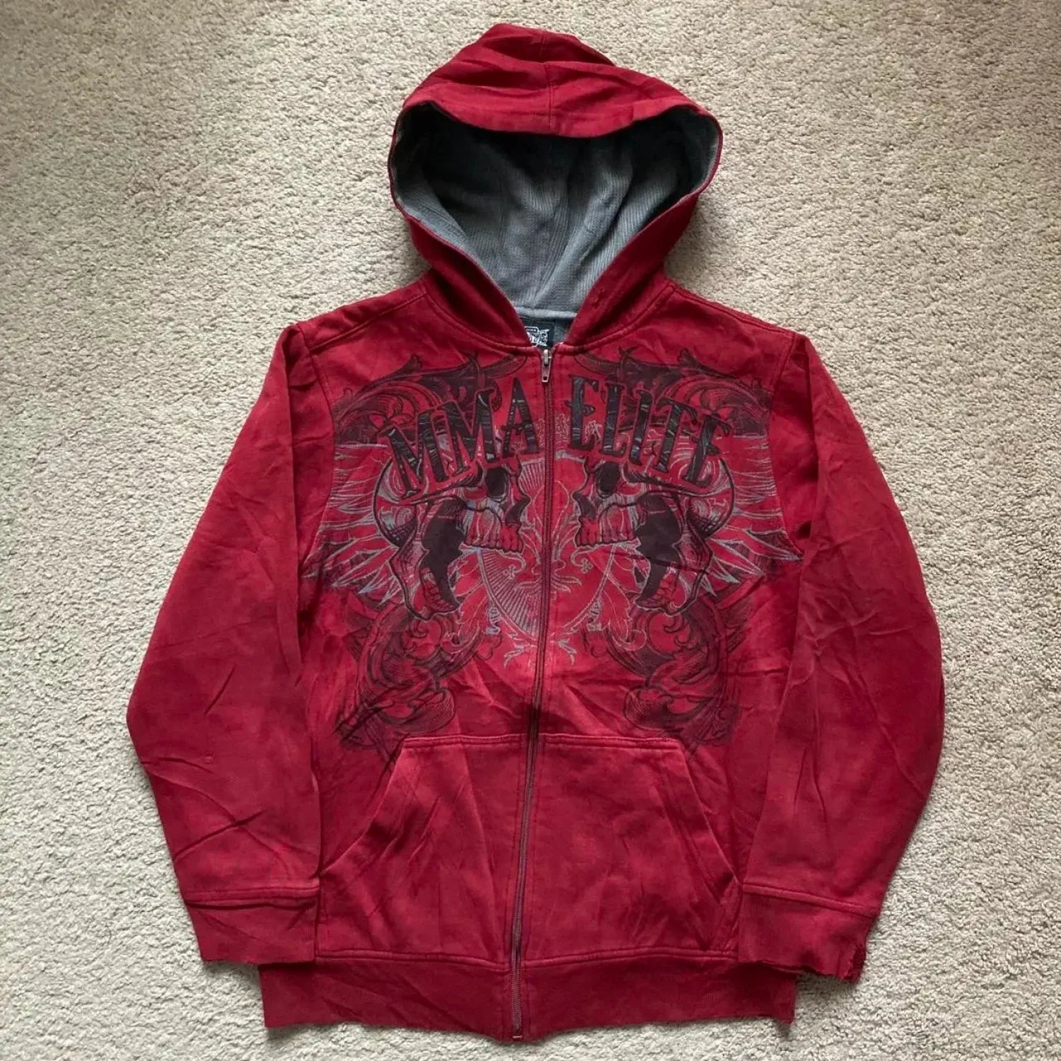 American Gothic Zipper Hoodie red1 / S