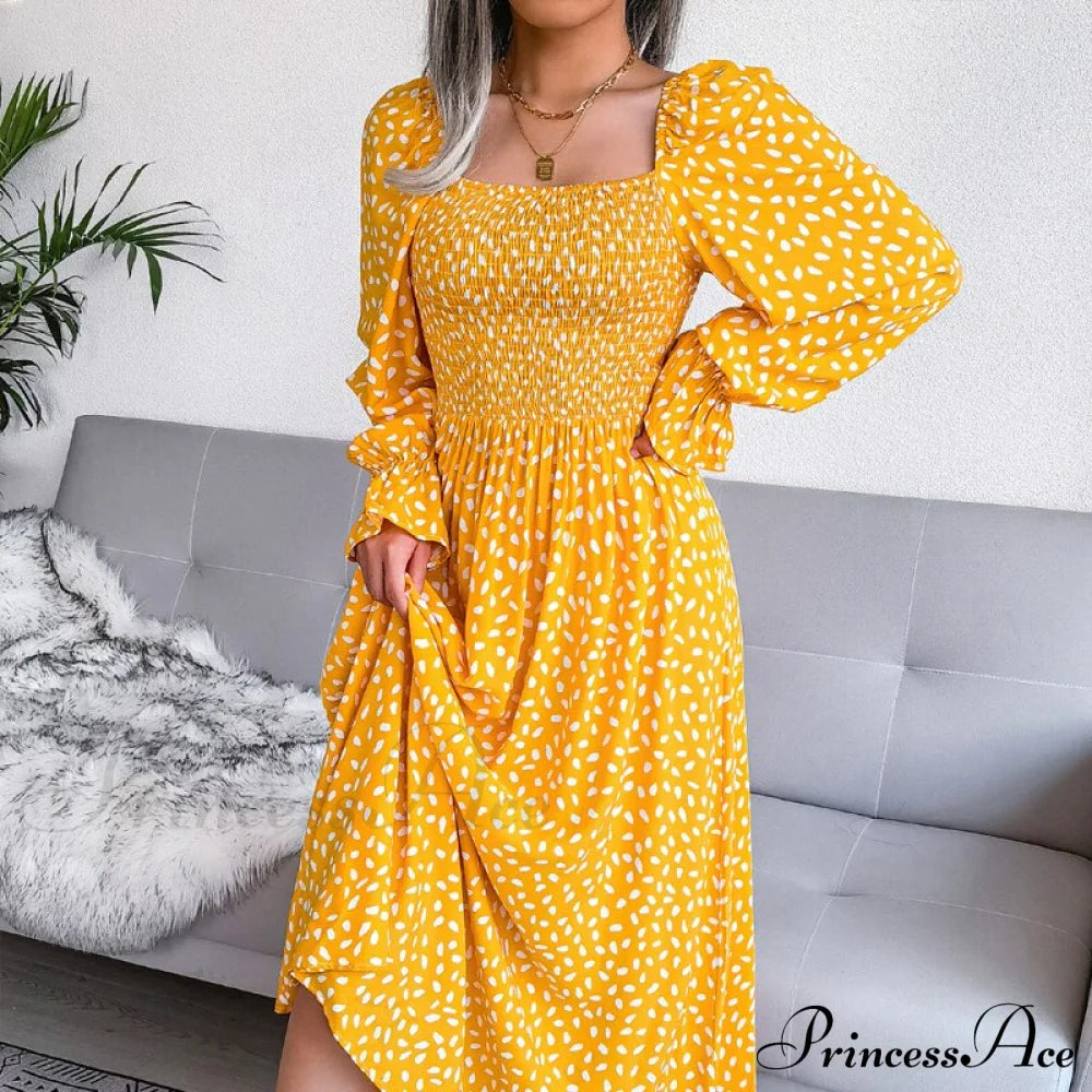 And For Puff Women Gown Elegant Neckline Sleeves With Style Chiffon - Boxy 18123