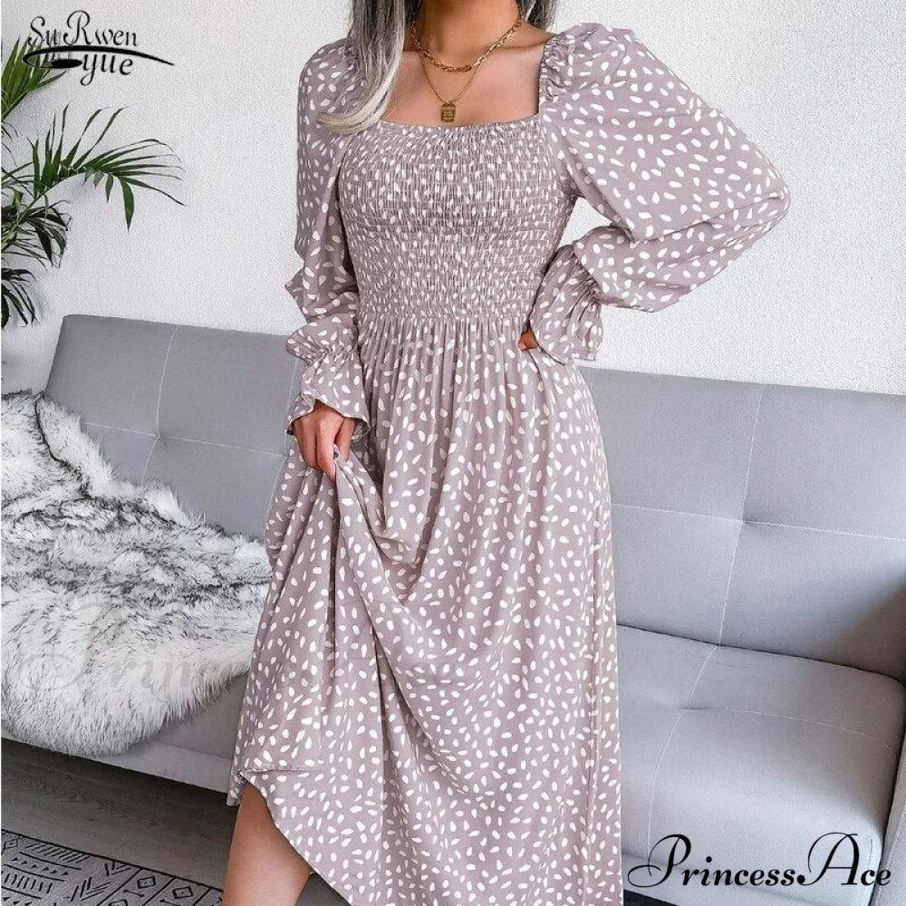 And For Puff Women Gown Elegant Neckline Sleeves With Style Chiffon - Boxy 18123