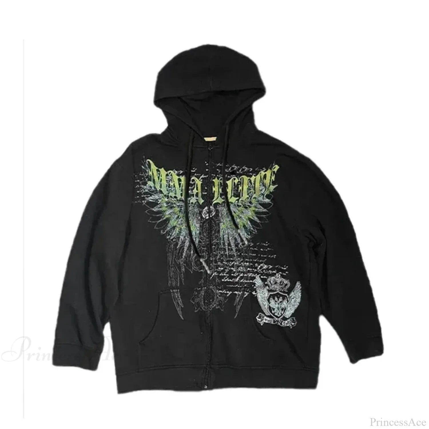 Angel Wing Functional Pleat Hoodie black 8 / S