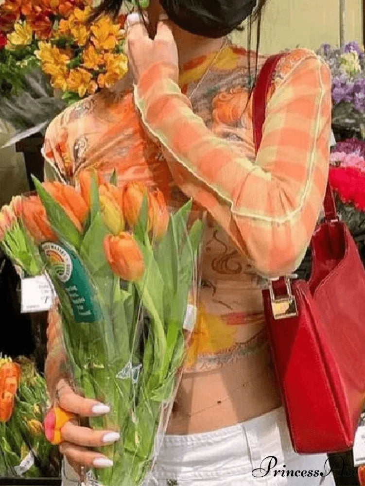 Anime Graphic Graceful Crop Top Tops&Tees