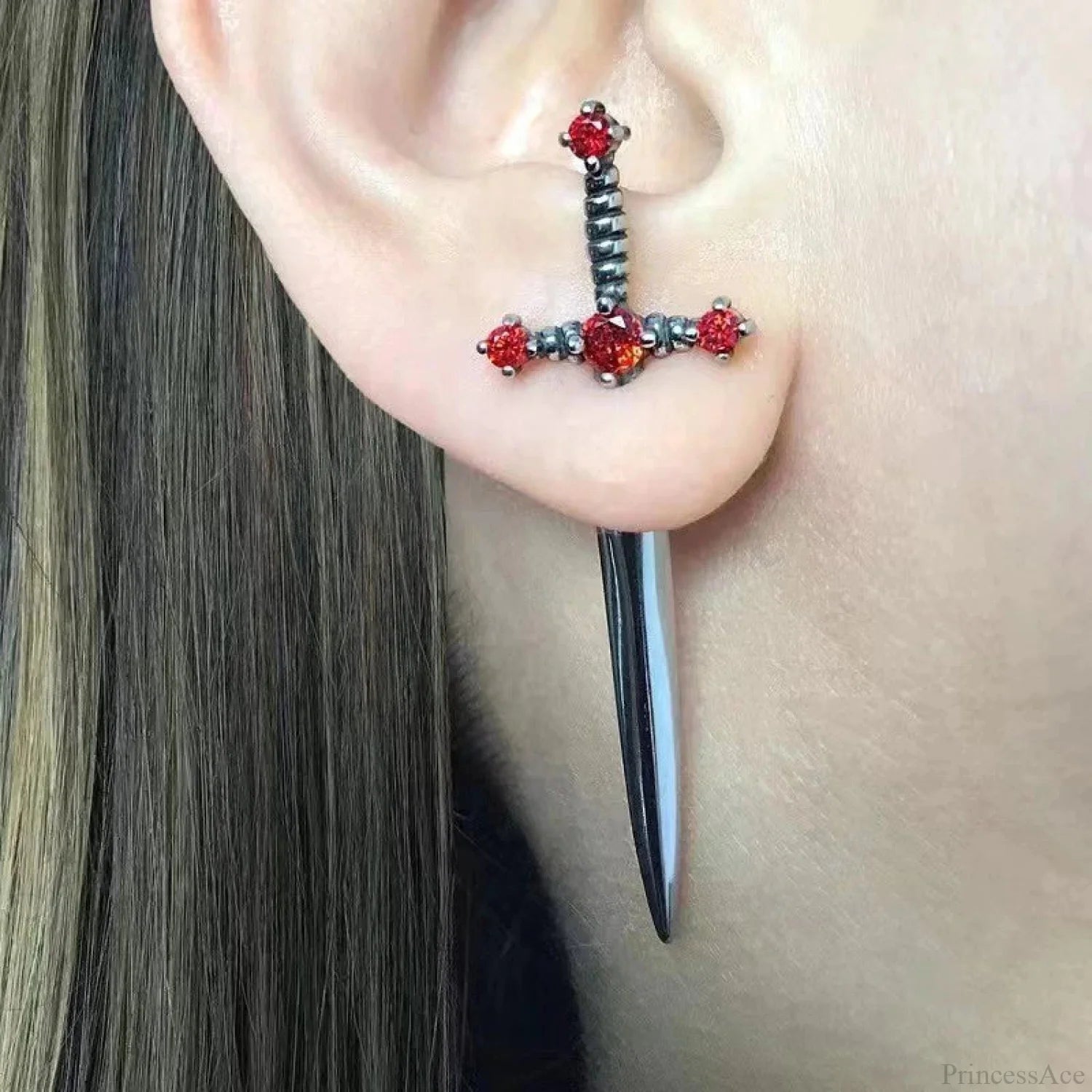 Antique Dim Punk Gothic Blade Dagger Earring color5