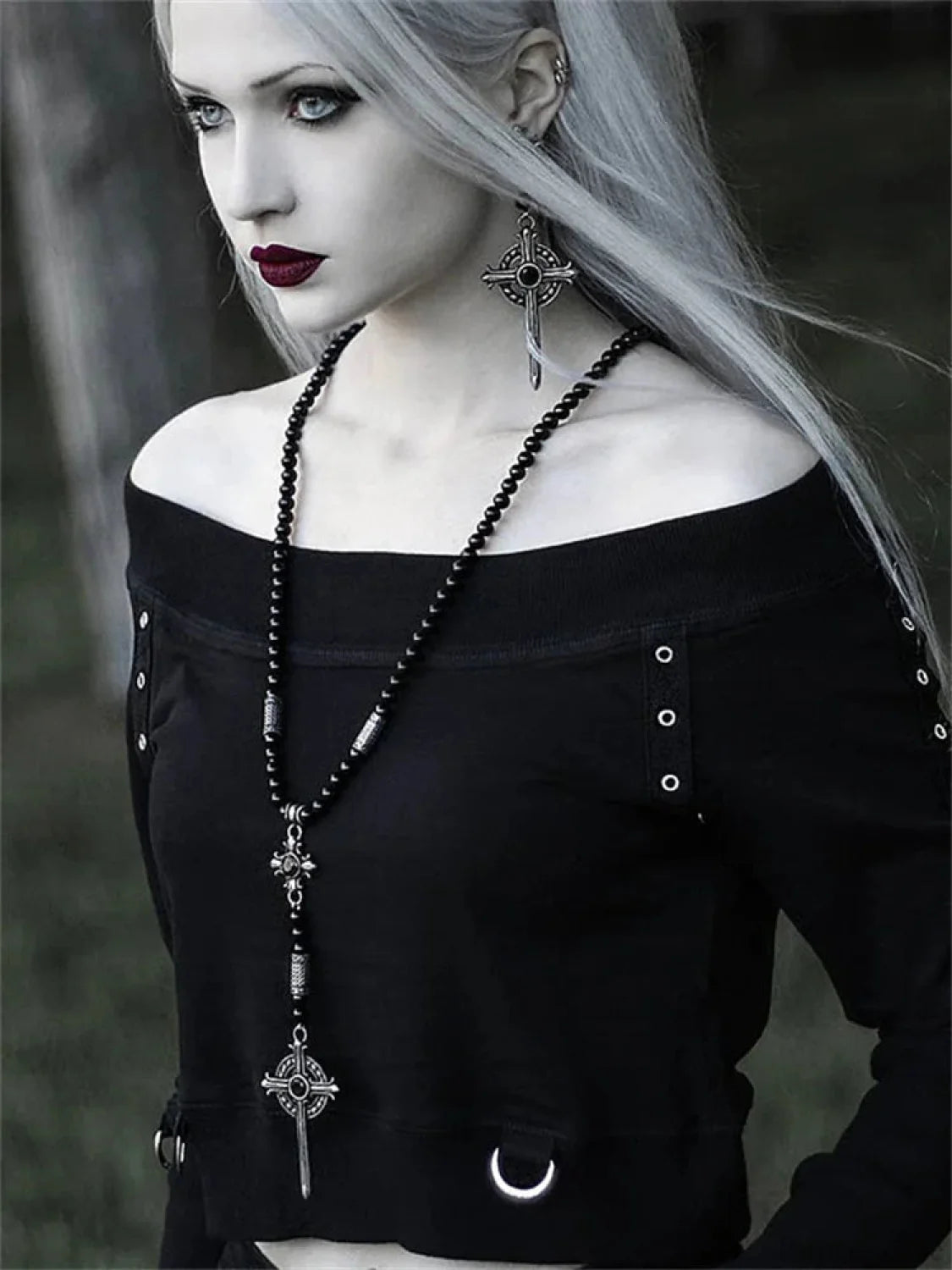 Antique Rebel Gothic Ebony Short Hoodie