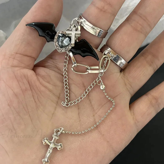 Antique Seraphic Silver Gothic Band sliver1