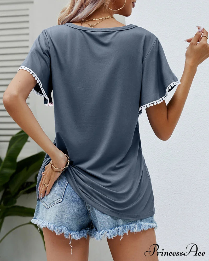 Arm Brief Neck Round T-Shirt T-Shirts
