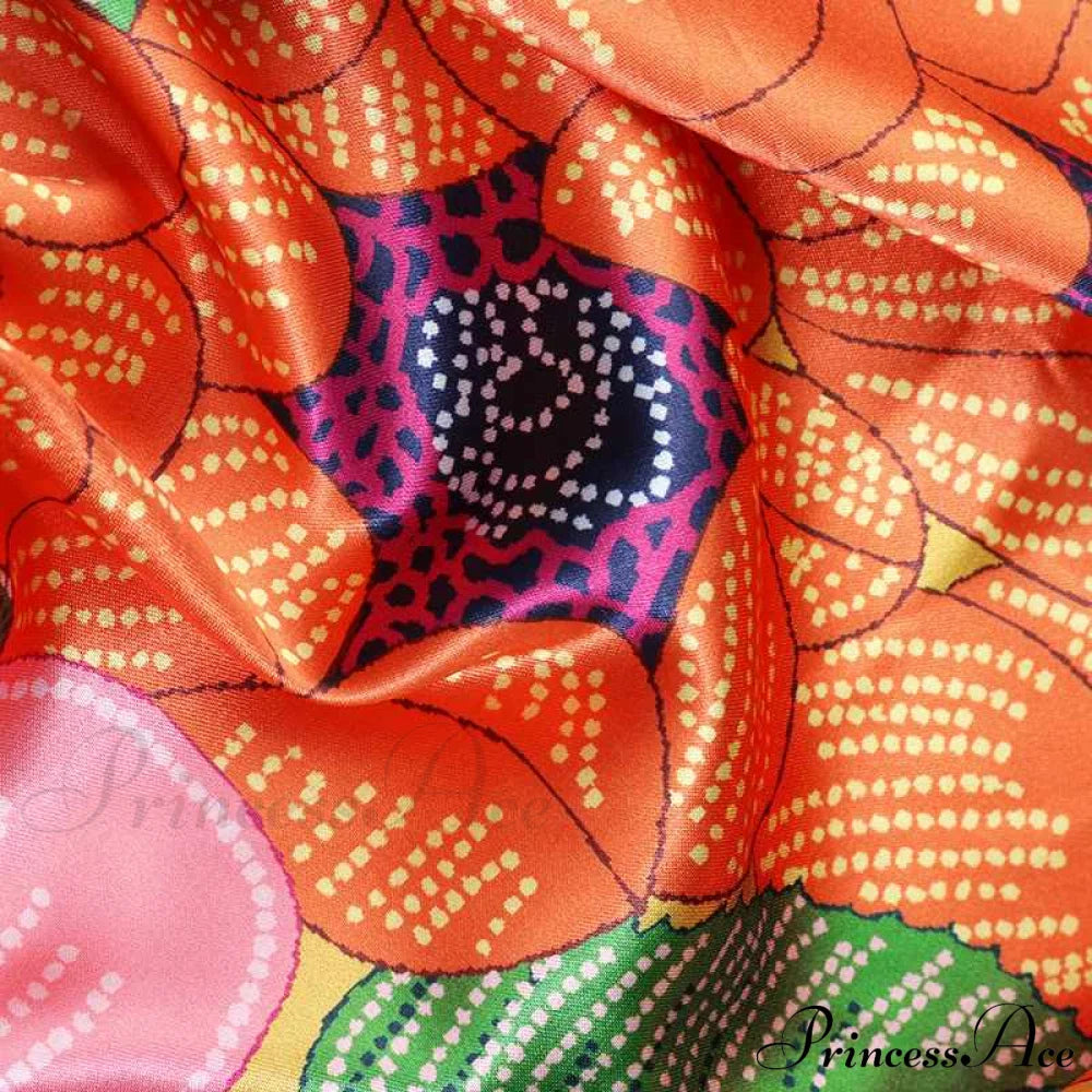 Arm Loose Sundress Party Full-Length Long Vintage Warm-Season Satin Casual Coastal Bohemian