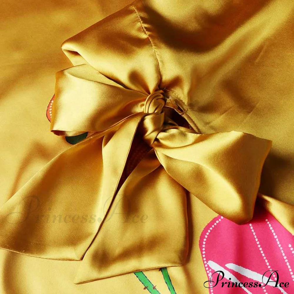 Arm Loose Sundress Party Full-Length Long Vintage Warm-Season Satin Casual Coastal Bohemian