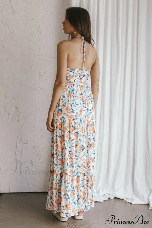 Asiah Halter Stylish Neck Maxi Dress