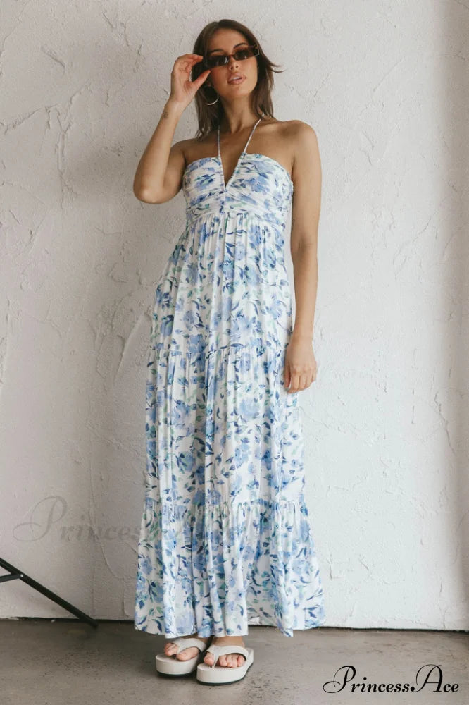 Asiah Halter Stylish Neck Maxi Dress