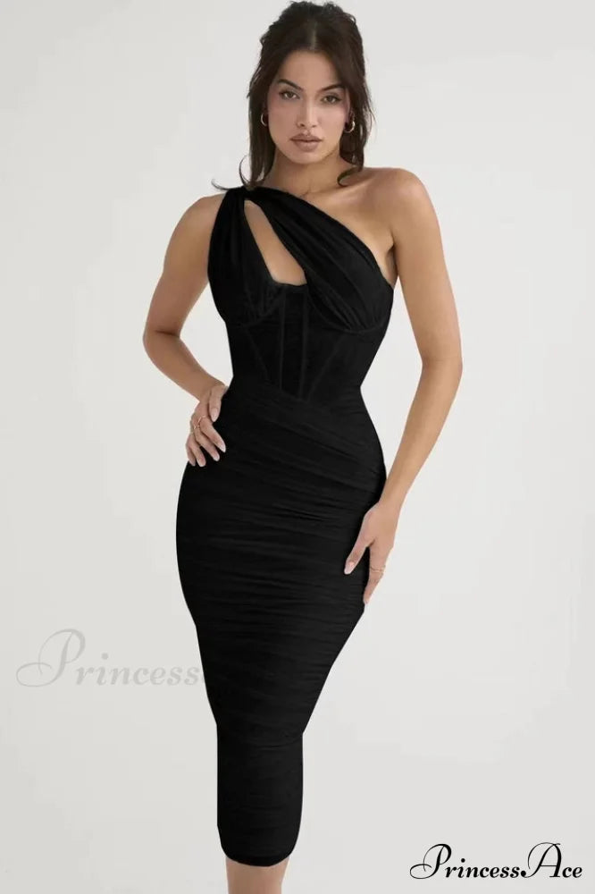 Asymmetric Cutout Midi Dress | Dress In Beauty