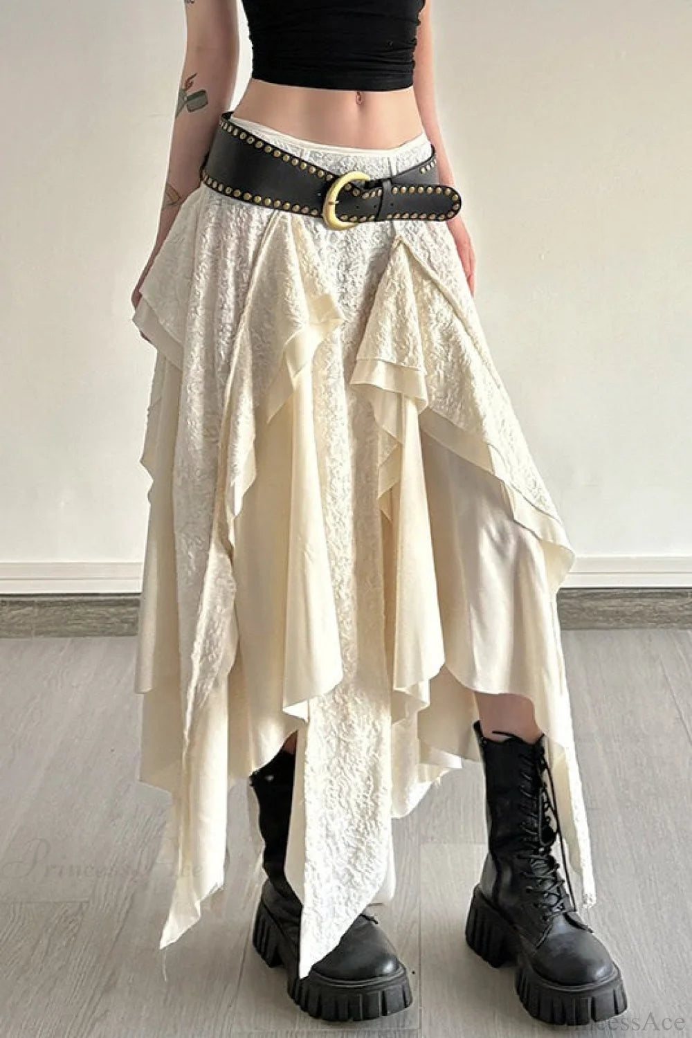 Asymmetrical Lace Bodycon Maxi Skirt