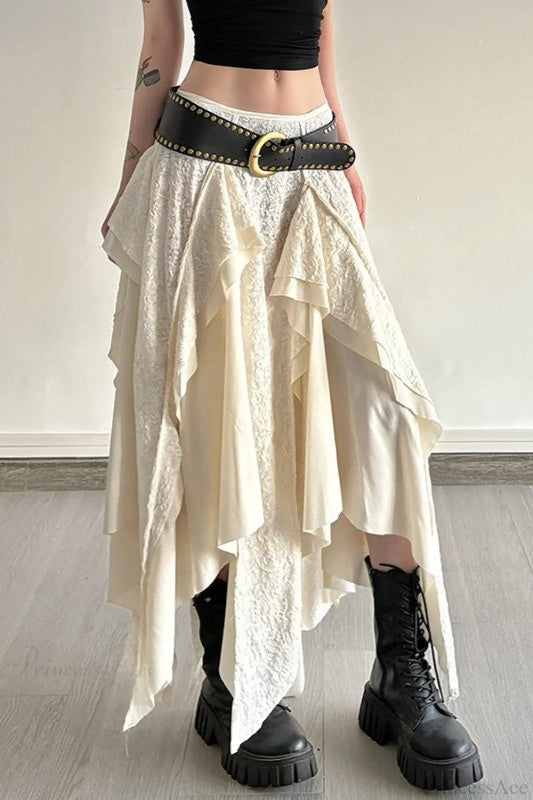 Asymmetrical Lace Bodycon Maxi Skirt