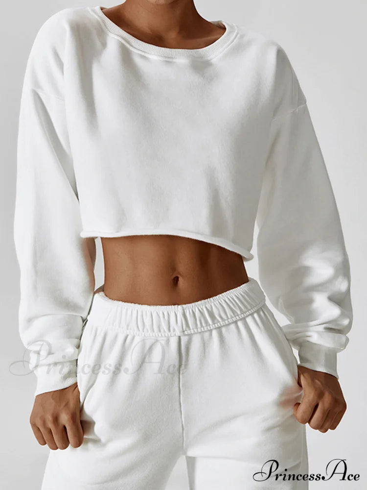 Athflow Charming Crop Sweatshirt White / S Sweatshirts