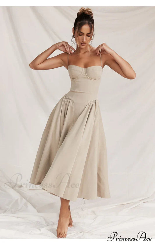 Aurora Midi/Maxi Stilvolles Bustier-Korsettkleid