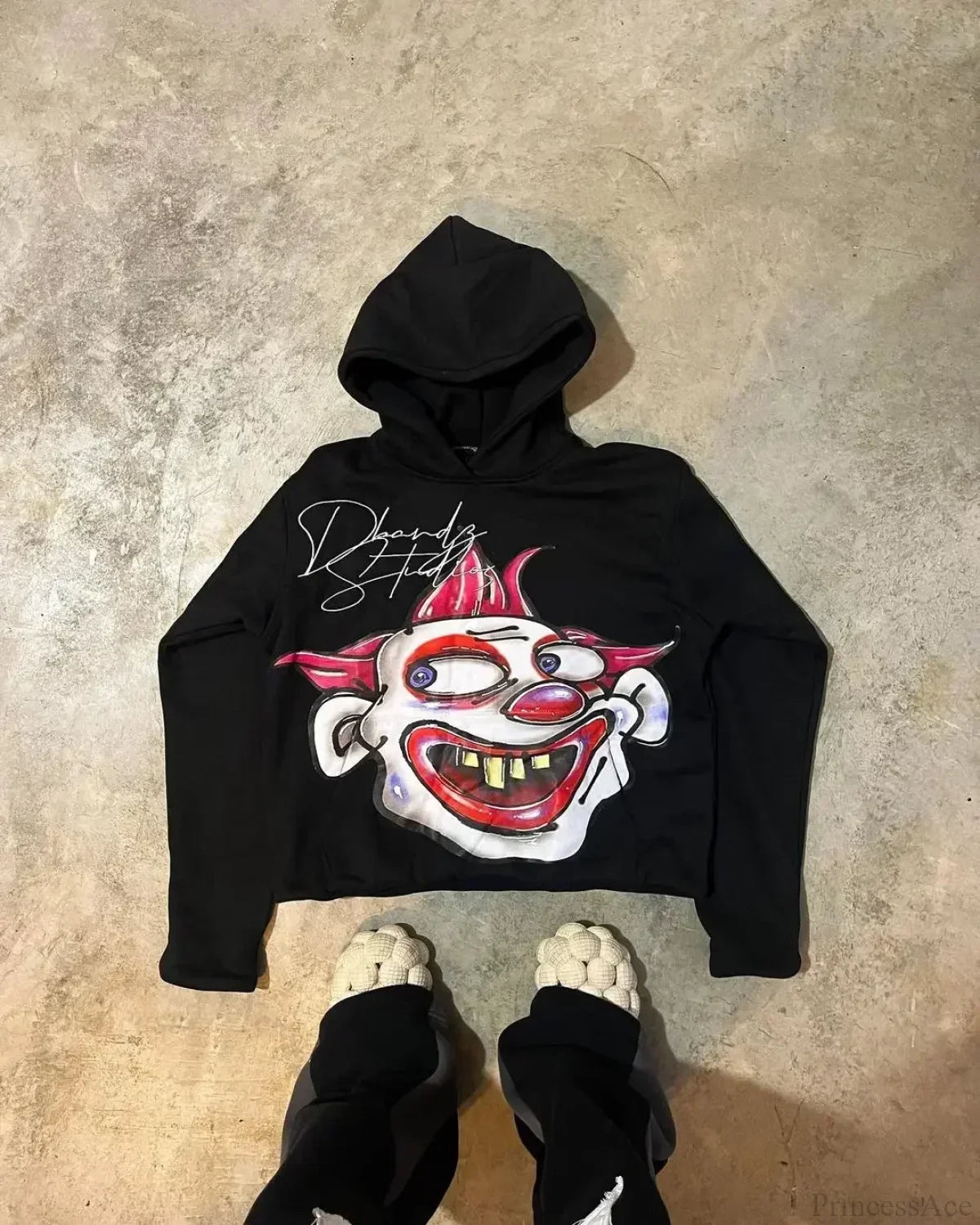 Autumn Fun Pattern Printed Hoodie black 2 / M