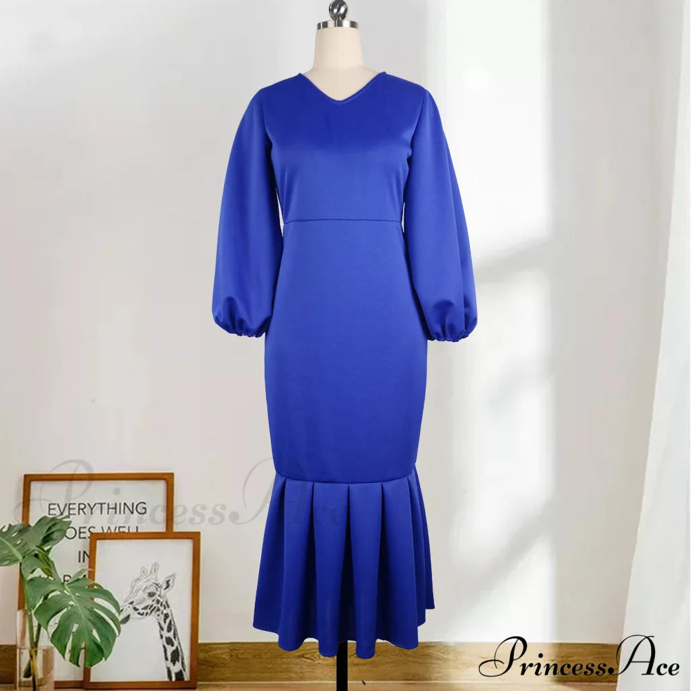 Autumn Spring Occasion Female V Neck Event Berrybetty Gown African Puff Sexy Bodycon Women Fashion